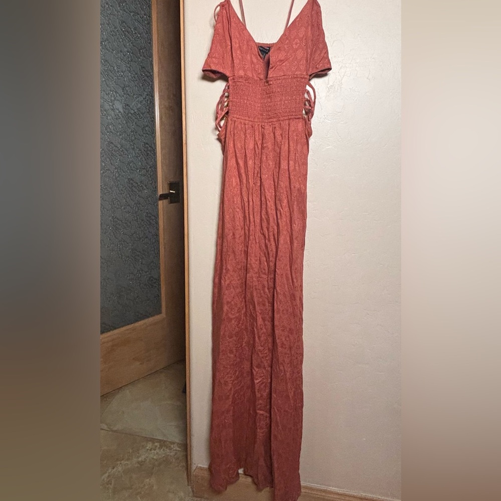 Elegant Rust Maxi Dress